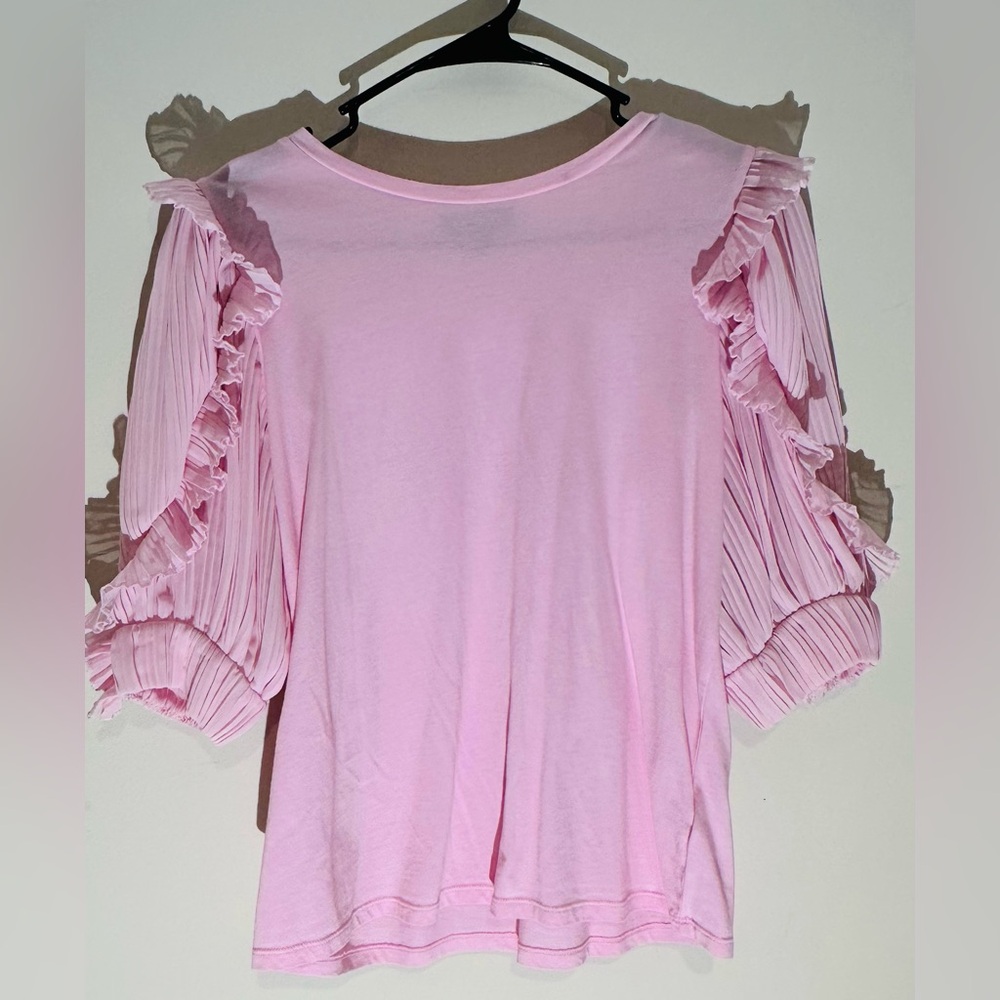 Express Pink Ruffle Sleeve Women's Top